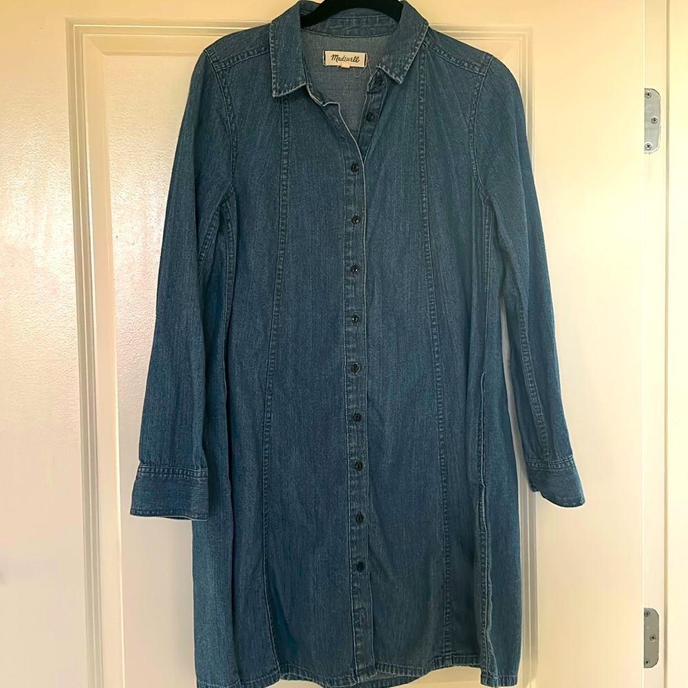 Madewell XS Button-Up Chambray Shirt Dress